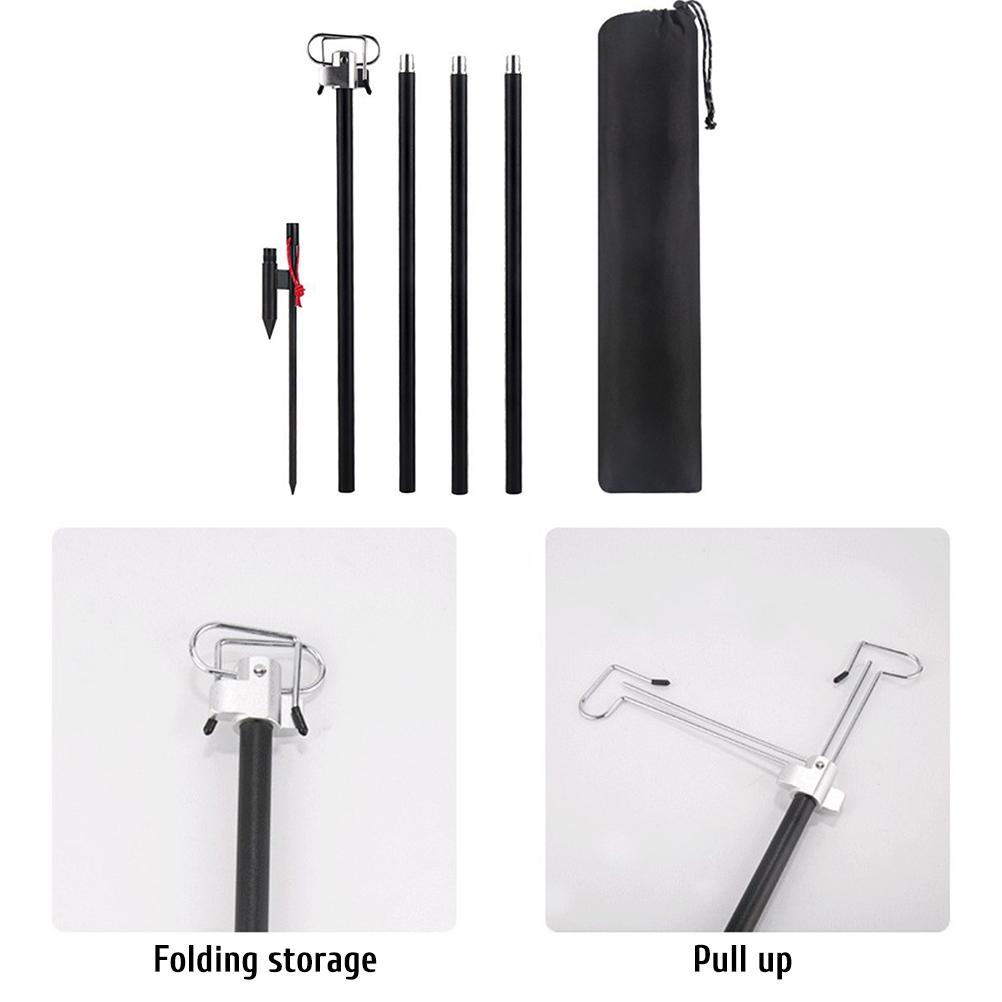 Campinglaternenständer Zusammenklappbare Lampenstange Campinglicht Hängestangen Aluminiumlegierung Outdoor-Laternenstange für Picknick