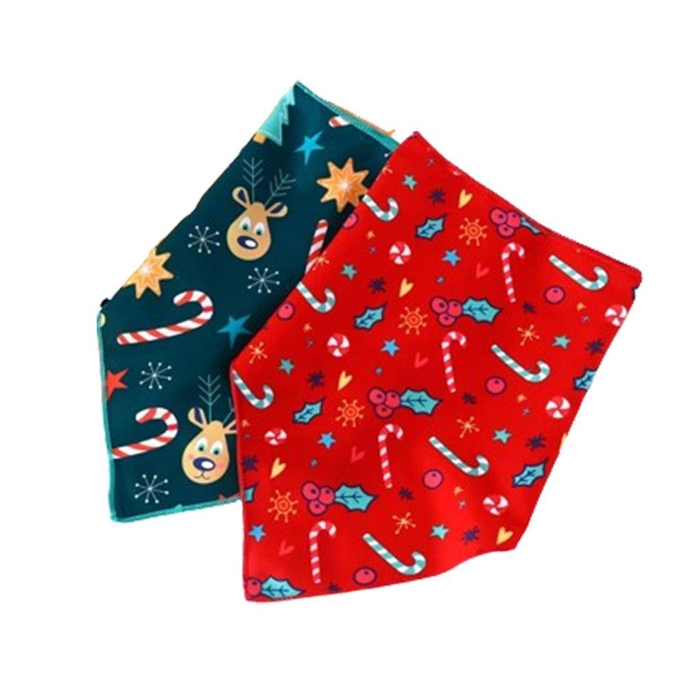 2Pcs Cute Kitten Dress Up Accessories Bat Triangle Scarf Cat Christmas Bib Hat Set  Pet Accessories