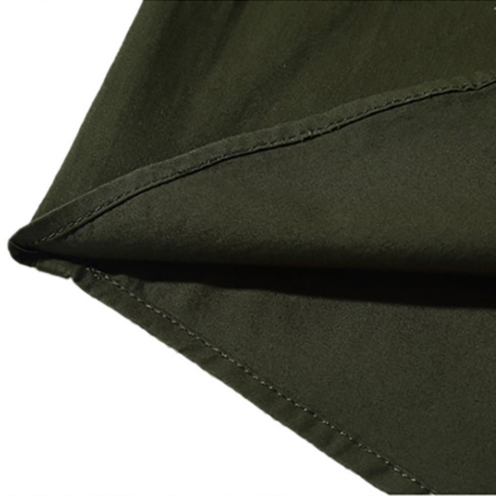 Mens Casual Military Cargo Slim Button Long Sleeve Dress Shirt Top Blouse