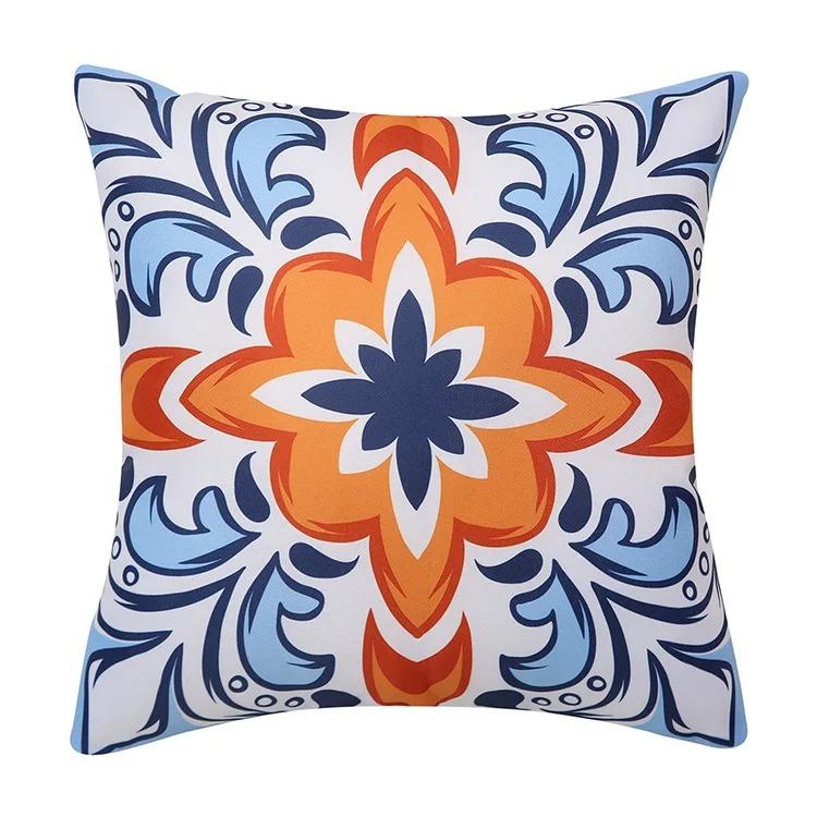 Retro Orange Blue Decorative Pillowcase Car Ornaments Office Living Room Sofa Home Pillowcase