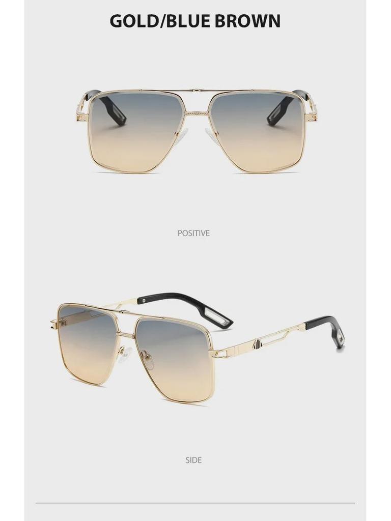 2273 Retro UV400 Double Beam Aviator Sunglasses - European & American Sports Style