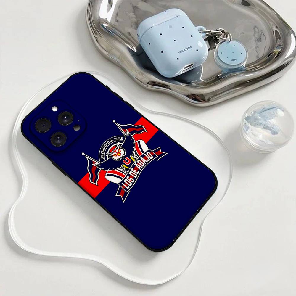 Funda para teléfono con logo de la Universidad de Chile Funda para teléfono para iPhone 17 16 15 11 13 14 Pro Max X Xr Xs Max 12mini Funda de carcasa negra