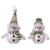 Set Of 2 LED Illuminated Snowmen with Seasonal Attire Christmas Home Ornament Stylish Festival Office Decorative Lamp