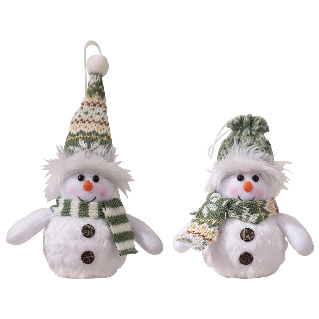 Set Of 2 LED Illuminated Snowmen with Seasonal Attire Christmas Home Ornament Stylish Festival Office Decorative Lamp
