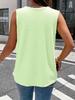 2026 Women's Plus Size Solid Color Pleated Fabric Vest with Doll Collar and Buttons