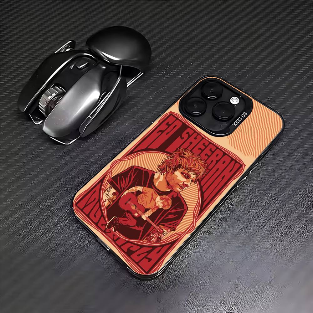 Singer E-Ed Sheeran Phone Case For iPhone17,16,15,14,13,12,11 Plus,Pro Max Colored Silver Plated Inside Cover
