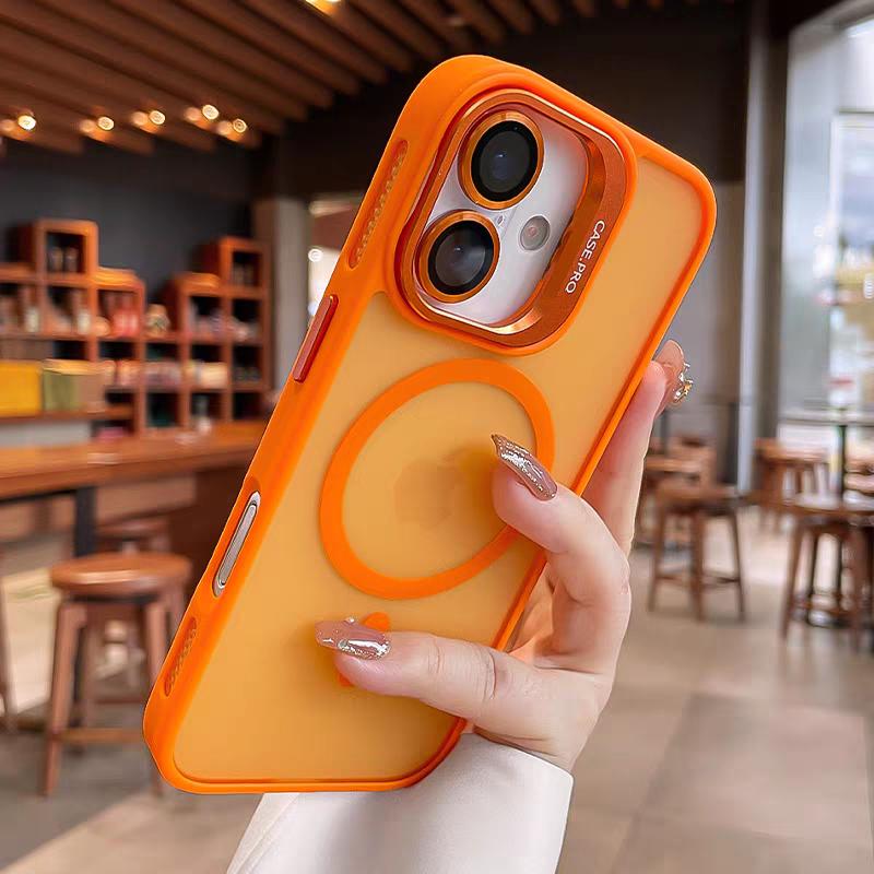 Luxury For Magsafe Magnetic Metal Lens Holder Case For iPhone 17 Air 16 15 14 13 12 11 Pro Max Plus Bumper Translucent Cover