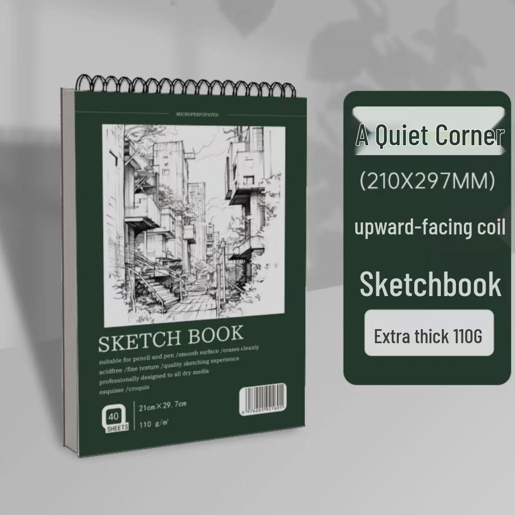 Kusuo A4 Thickened Sketchbook – 40 Blank Sheets for Art Students – Ideal for Pencil and Hand Color Painting