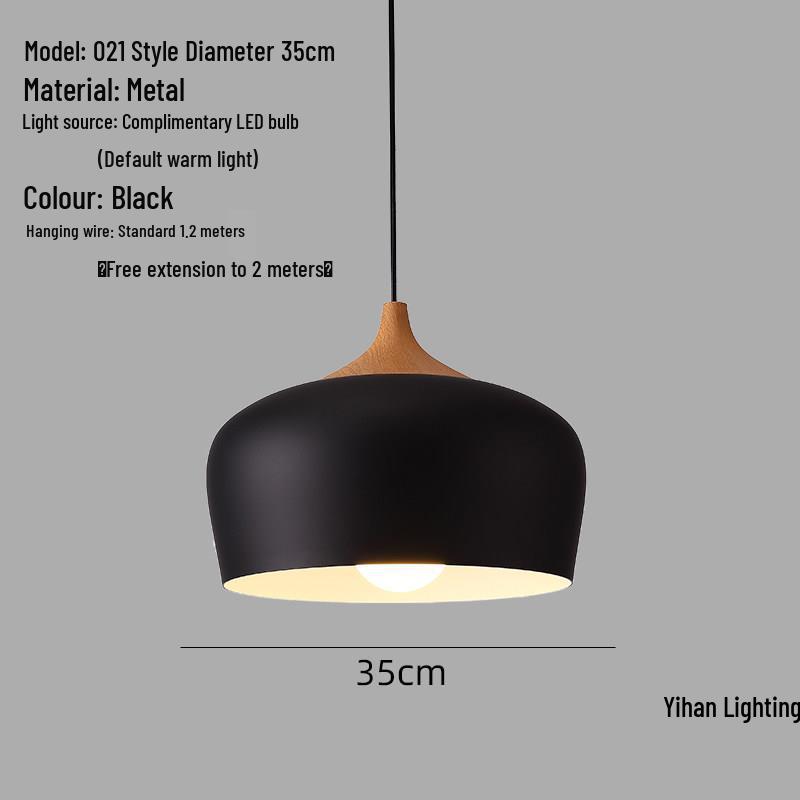 Modern Nordic Single-Head Pendant Light for Hotels, Bars, and Restaurants - Industrial Retro Style Lampshade.