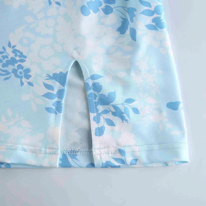 Women's V-neck Mini Dress Printed Dress