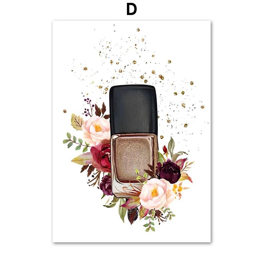 

Черный дизайн ногтей, маникюр, педикюр, настенная живопись на холсте, скандинавский модный постер и принты, настенные панно для декора салона красоты 30x40cm