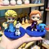2Pcs/Set  Frozen Anime Figures Room Decoration Accessories Cartoon Anna Elsa Princess Doll Model Toys Kids Birthday Gift
