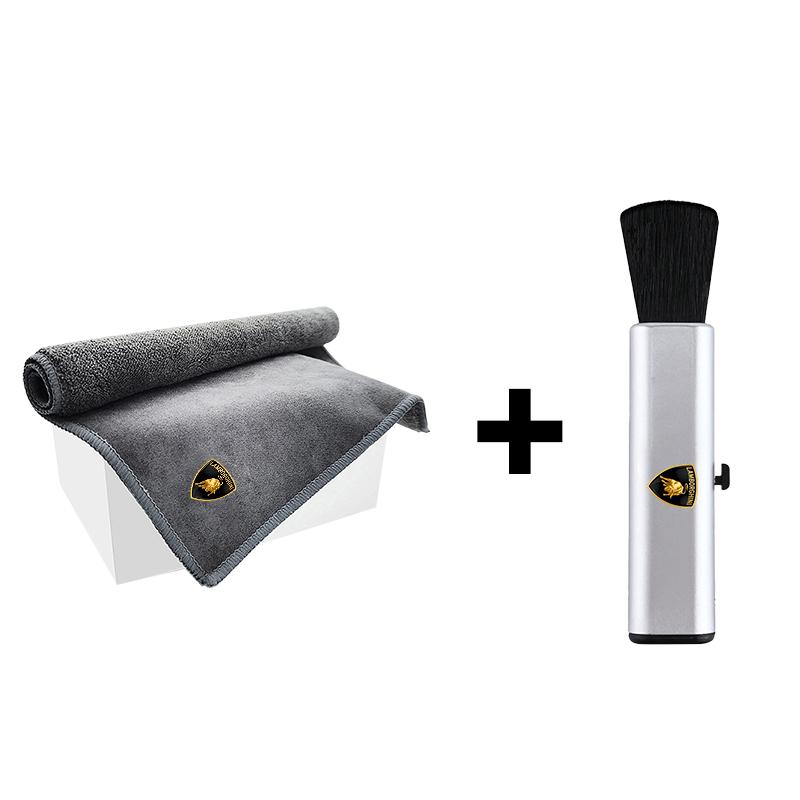Sticker Microfiber Car Cleaning Cloth Set with Dust Brush For Lamborghini LP570 LP610 Urus LP700EVOGallardoAventadorAccessories TT1