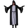 M-XXL Medieval Cloak Grim Reaper Costume Wizard Robe Halloween Party Outfit Men