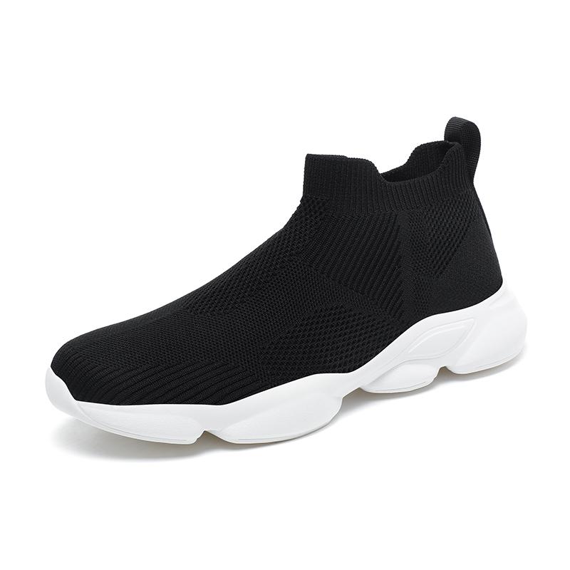 Modische gestrickte Herren-Laufschuhe zum Hineinschlüpfen, lässige Sneaker, leicht, atmungsaktiv, für Outdoor-Sport, Gehen, Joggen
