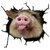 Creative Funny Piggy Stickers, Animal Crack Car Stickers, 3D Cute Car Pet Stickers, Waterproof Car Window Stickers