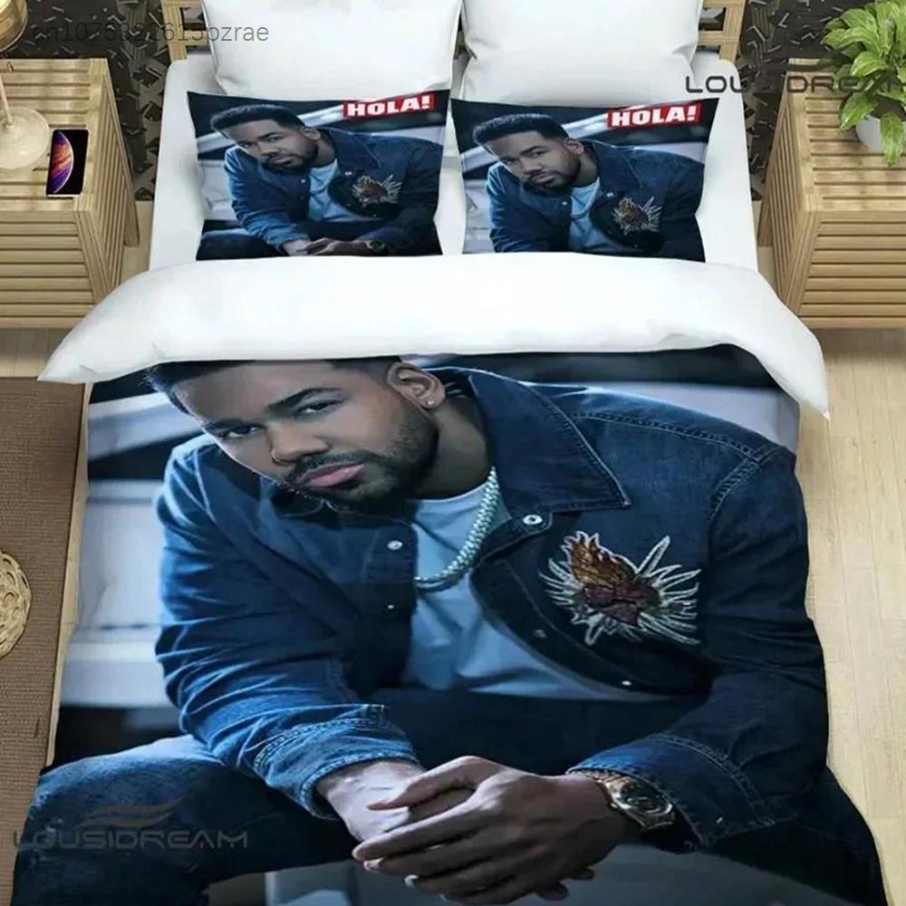 Lateinischer Sänger Romeo Santos Bettwäsche-Set Bedrucktes Bettwäsche-Set Mit Kissenbezug Bettdeckenbezug Weich Queen King Size Bettwäsche Heim-Geschenk