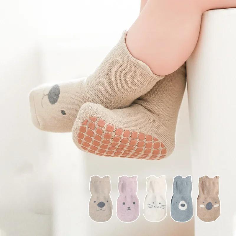 Roztomilé kojenecké miminko první ponožka na chodítko pro chlapce dívka kreslená zvířátka protiskluzová podlahová ponožka pro batole jarní podzimní měkké bavlněné ponožky