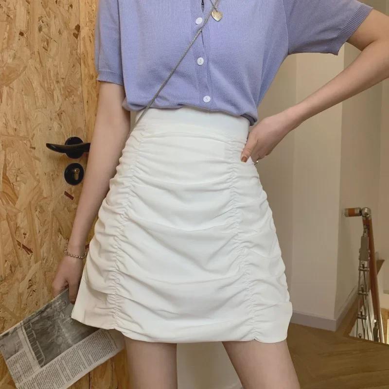 2025 Letní dámská plisovaná mini sukně - Trendy jednobarevná hot girl styl