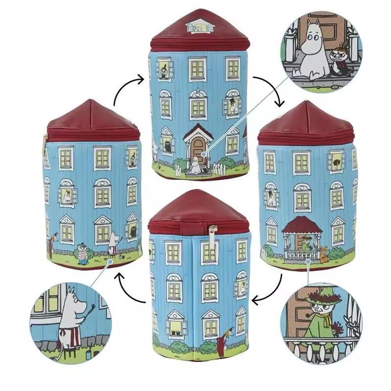 

Storage Bag Magazine Style Pu Leather Digital Printed House Design Large Capacity Travel Storage Makeup Bag Multifunctional