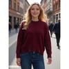 2025 Autumn Winter Women's Thick Knit Sweater, Round Neck Oversized Pullover for Versatile Styling, Comfortable Loose Fit Top for Layering & Outerwear