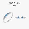 Modian S925 Sterling Silver Zircon Ring: Elegant, Simple, Versatile Niche Fashion Earrings for Women.