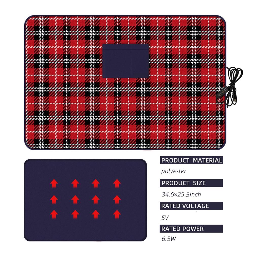 Electric Heated Blanket USB Car Heating Shawl Blanket Foldable Electric Knee Blanket for Road Trip