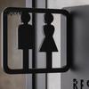 Male And Female Restroom Sign Acrylic Sign, Bathroom Wall Corner Mounted Double Sided Toilet for Corridor Commercial Use