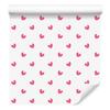 Hearts Wallpaper White and Powder Pink 50x1000