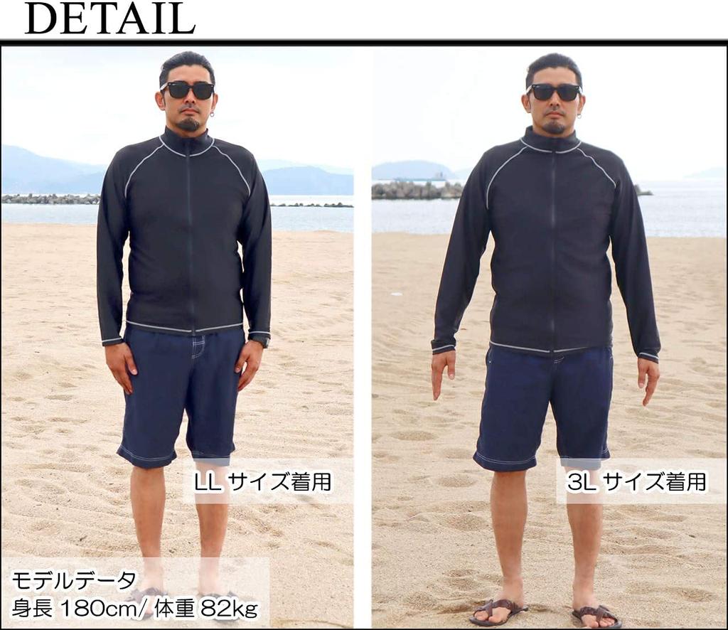 CROSSROAD Langarm Rash Guard für Herren mit durchgehendem Reißverschluss, UV-Schutz, Perfekt für Wassersport, Große Größen (kreuz-20) (L, Schwarz mit schwarzem Reißverschluss)