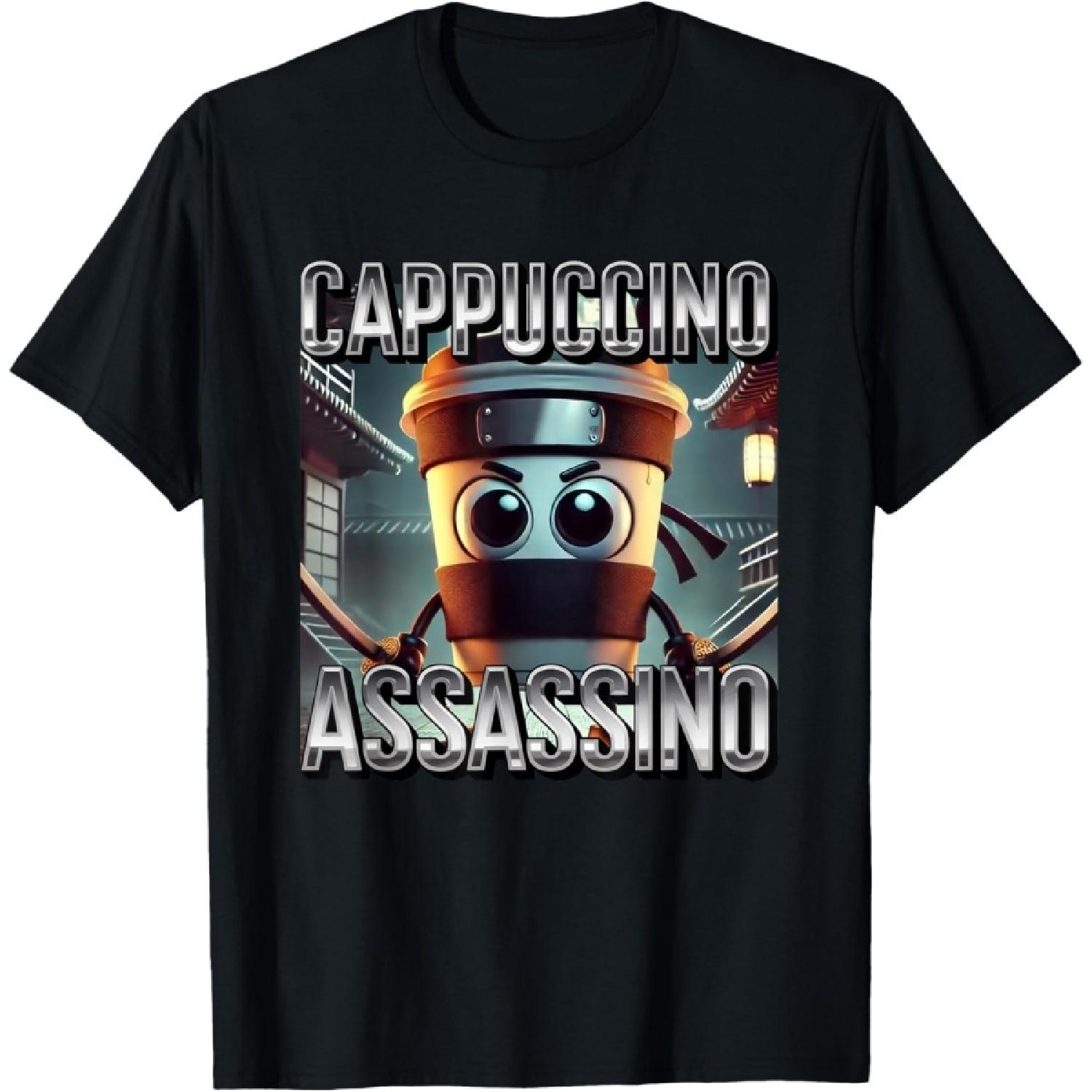 

Cappuccino Assassino Coffee Lovers Italian Brainrot Meme T-Shirt(4) XXXXXL чорний