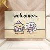 Cartoon Dog Diatom Mud Floor Mat Welcome Carpet for Living Room Entryway Non-Slip Bathroom Shower Area Footpad Kitchen Decor Rug