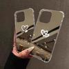 Cute Love Heart Mirror Phone Case For iPhone 11 12 13 14 15 16 Pro Max XS X XR 7 8 Plus SE Make Up Mirror Shockproof Soft Cover