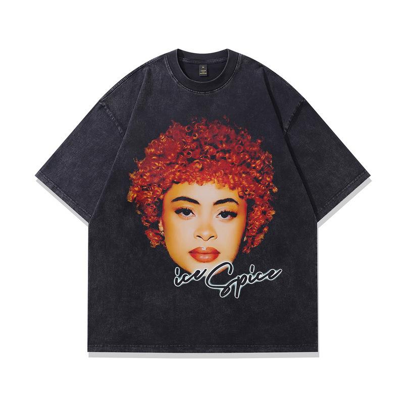 High Street Vintage Men'S Printed T-Shirt Oversize Large Version Short Sleeve T-Shirt Ins Men