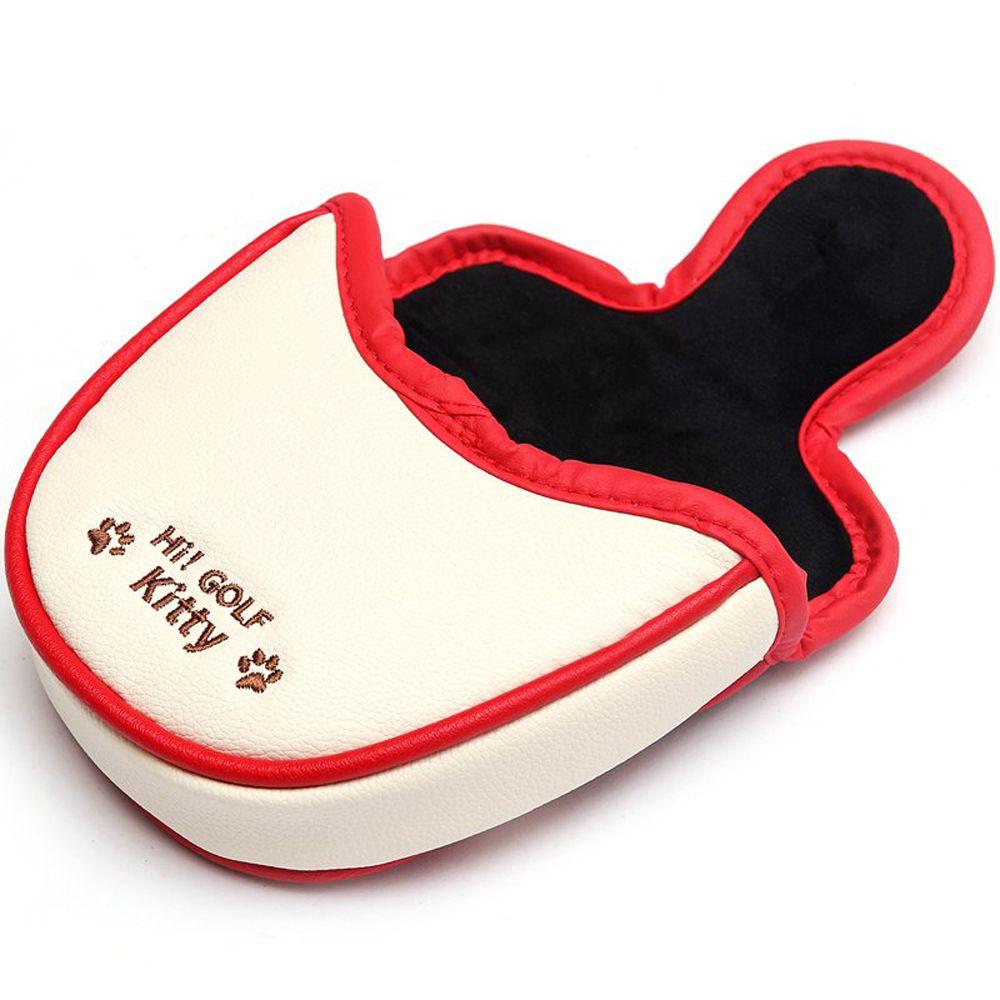 Cute Kitty Magnetic Closure Golf Club Headcovers Blade Mallet Putter Golf Putter Cover Lucky Cat
