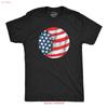 Herren Lustiges T-Shirt Amerikanische Flagge Baseball Sarkastisch Vierter Juli Vintage Gewaschen Vielseitig Unisex Mann Lässig