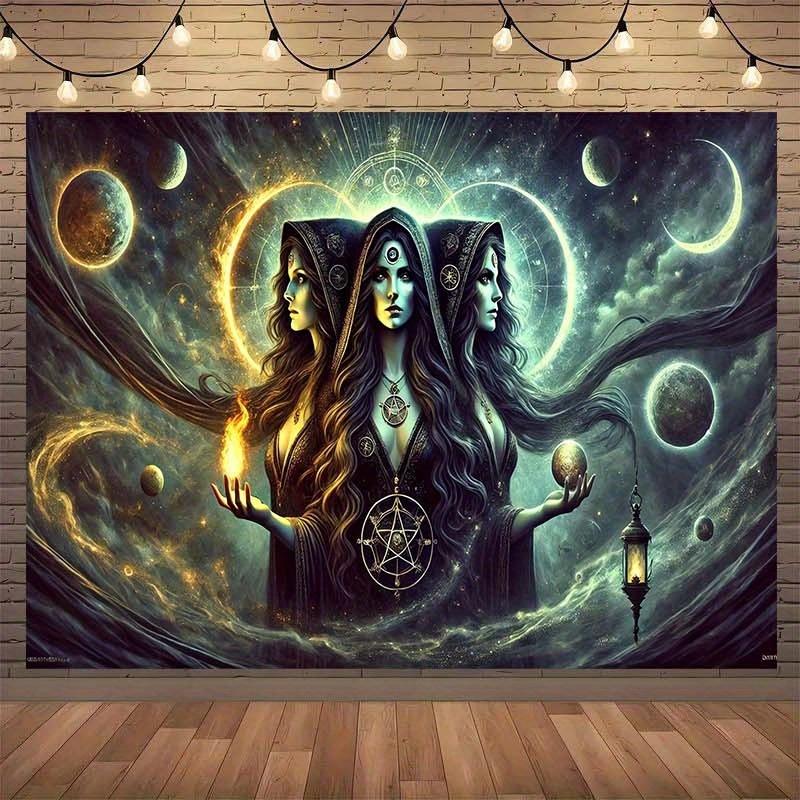 VIKAMA Gothic Hecate Realism and Fantasy Goddess Tapestry Wall Decoration Bedroom and Games Room Home Decor Hanging
