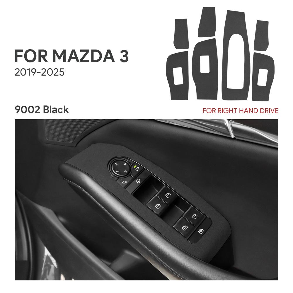 BKD1 Top Suede Trim LHD RHD Sticker For Mazda 3 BP M3 Axela 2019 2020 2021 2022 2023 2024 2025 Car Window Lift Panel Interior