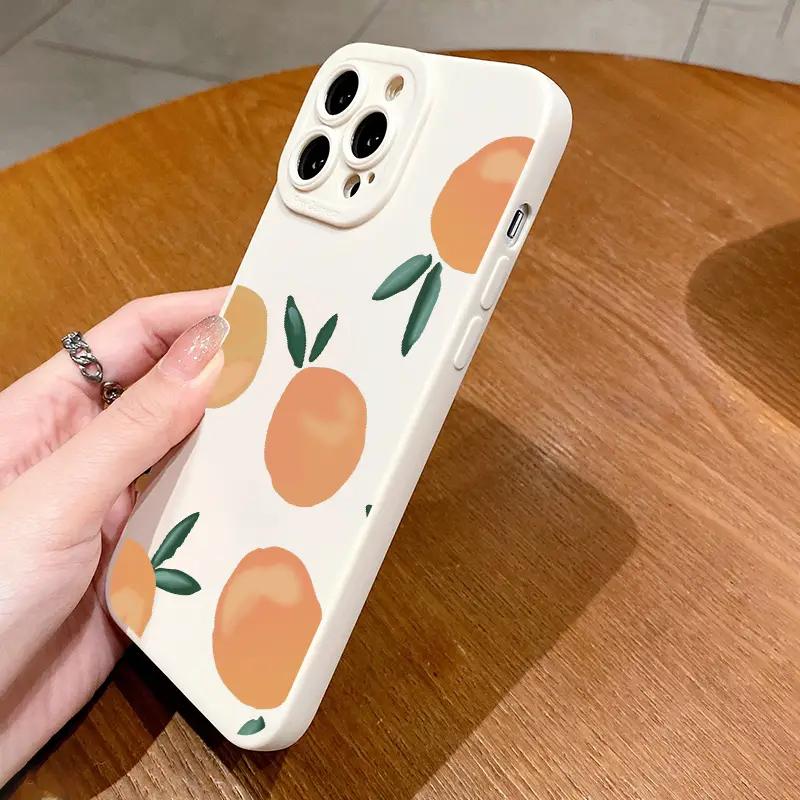 Case For iPhone 17 16 15 Case iPhone 14 Pro Max Cases Vibrant Orange Fruit Graphic Case For iPhone 16 Plus 16E 16 13 12 11 Cover