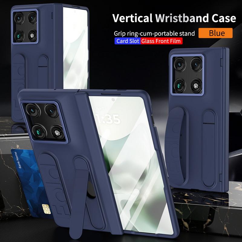 Custodia per Telefono con Supporto da Polso Cernierato per Motorola Moto Razr Fold Ibrida TPU+PC Pellicola Protettiva per Schermo Cover con Supporto Antiurto