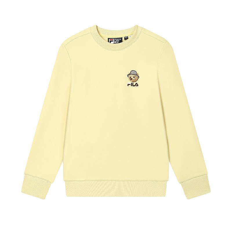 FILA Heritage Fashion Versatile Letter Pullover Long Sleeve Sweatshirt Women sweatshirt Yellow-Azalea F11W448214FYE