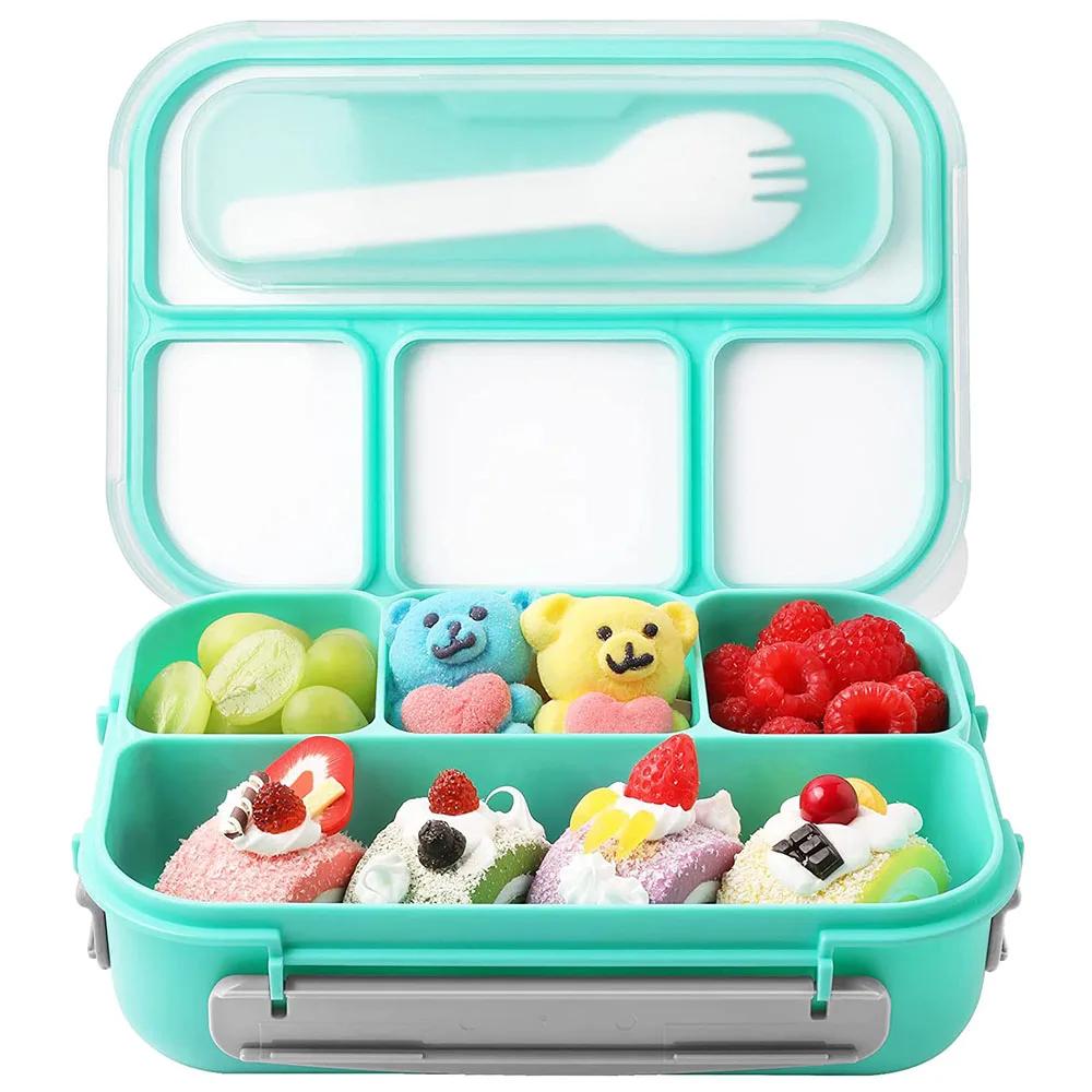 A Large Capacity Bento Box of 81 Ounces, Suitable for Adults, Children, and Toddlers, with 4 Compartments