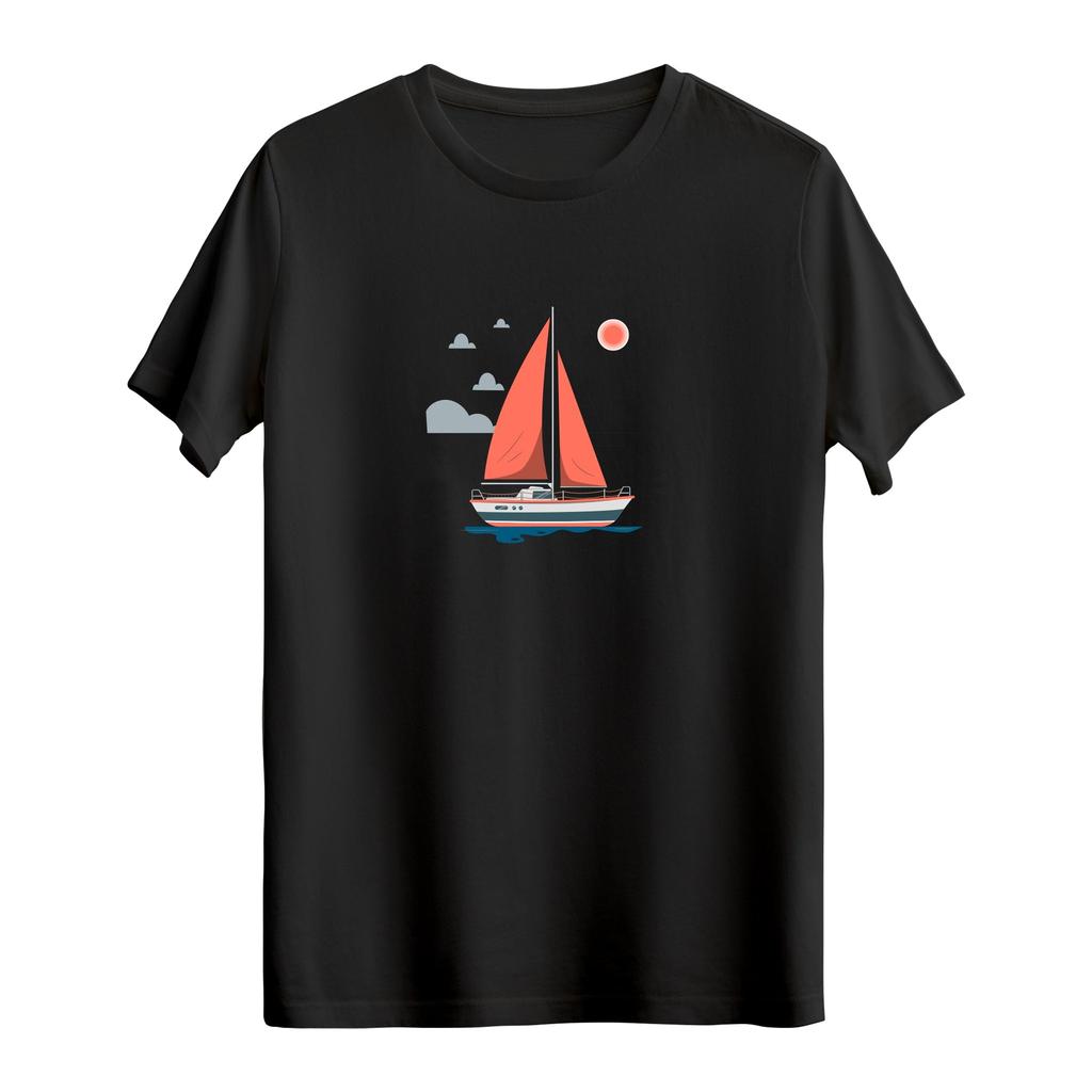 Minimalist Sailboat Ocean Tshirt Unisex Unisex Simple Nautical Graphic Print Casual Short Sleeve Tee Tops