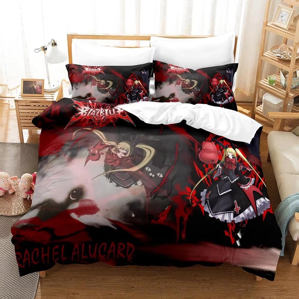 New Personality 3D Printed Anime Blazblue Bedding Set Cartoons three-piece set Adult Kid Bedroom Duvet cover Sets Home Textiles