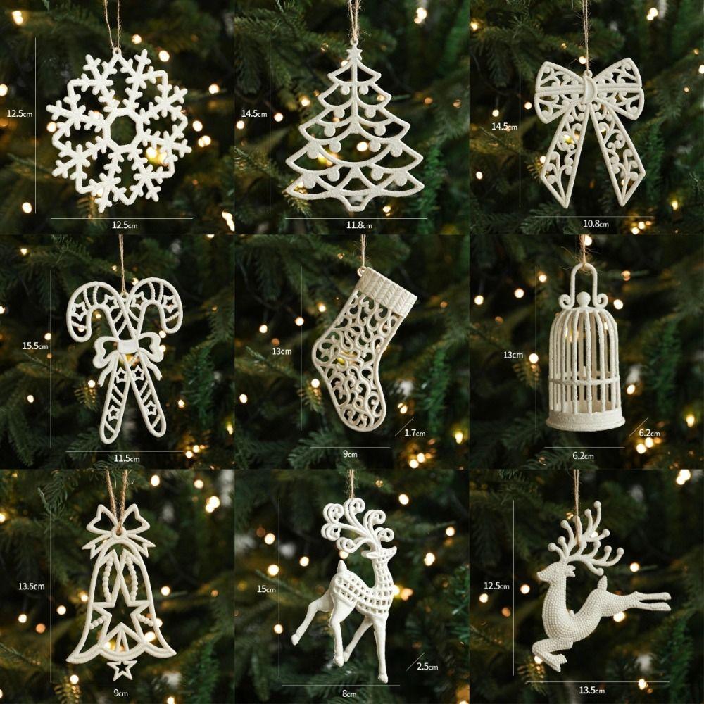 Hängender Weihnachtsdekorationsanhänger Elch Pentagramm Schneeflockendesign Weihnachtsbaumschmuck Kunststoff Weihnachtsgeschenke Weihnachtsfeier