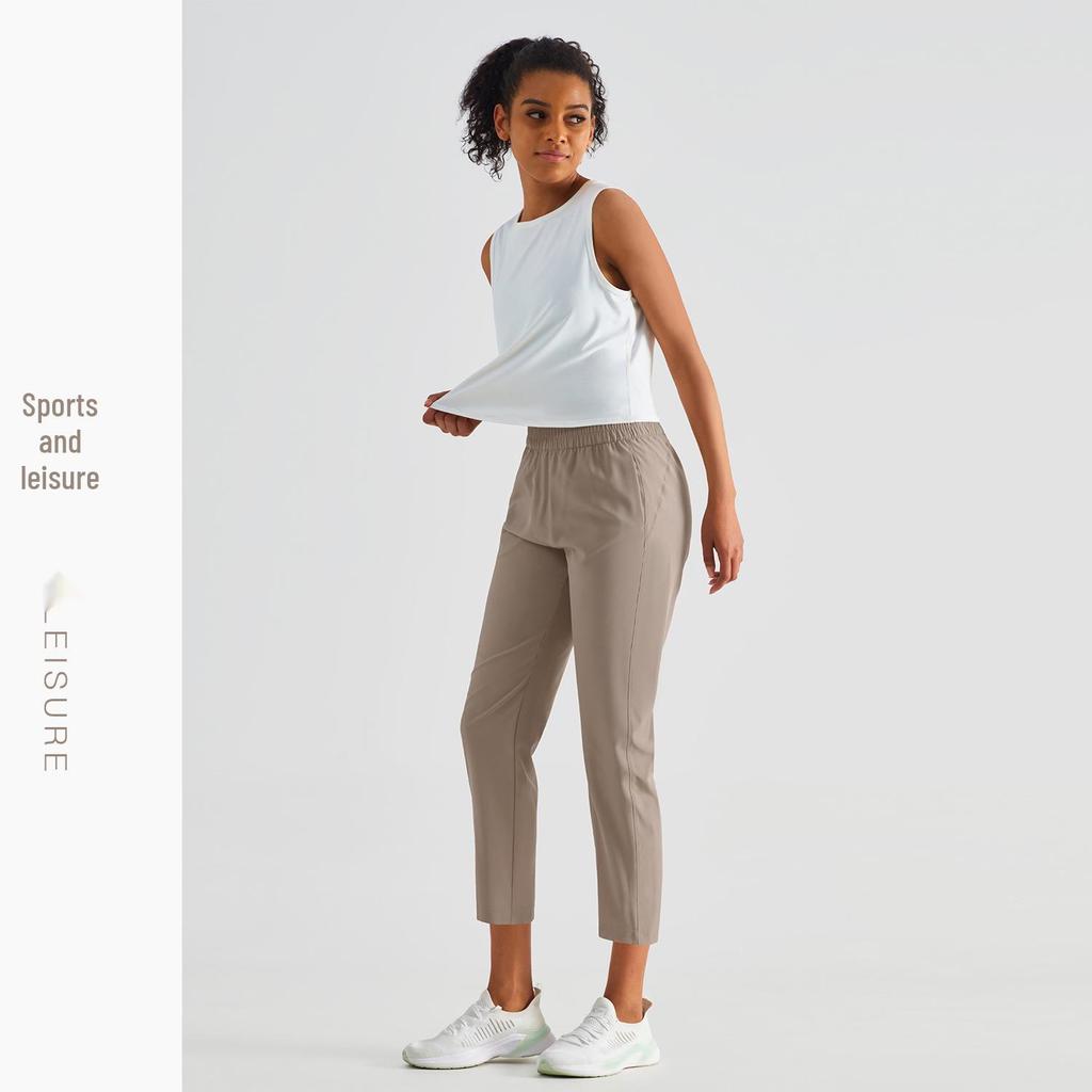 Aidu Women's Quick-Dry Casual Cycling Pants: Loose, Sun-Protective, Light, and Ideal for Outdoor Training and Fitness.