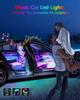 Car LED Strip Ambient RGB Full for Interior Ambient Ambient Remote App Timer Music USB Cigarette Lighter Dual Power 12V 48SMD Light, Footlight, Light,