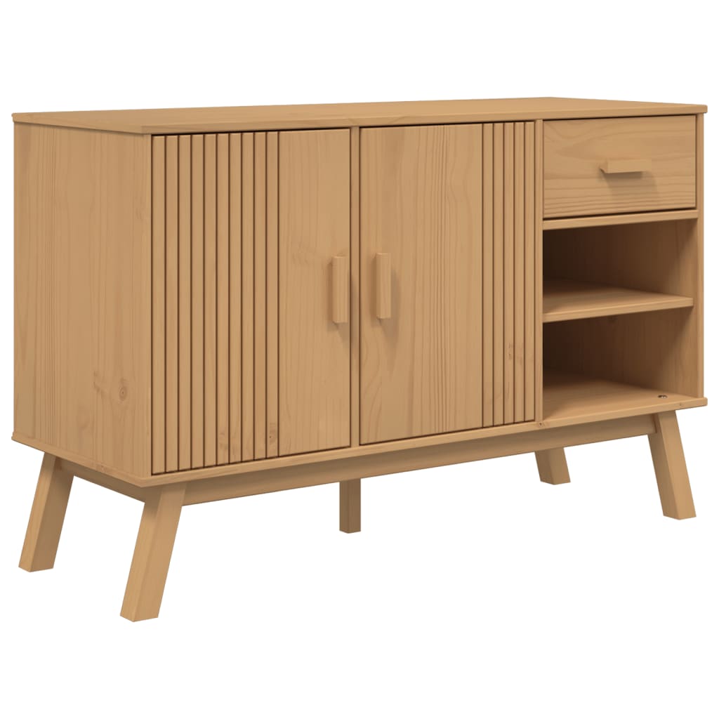 Vidaxl Olden Chest of Drawers, Brown, 114X43X73.5 Cm, Solid Pine Wood