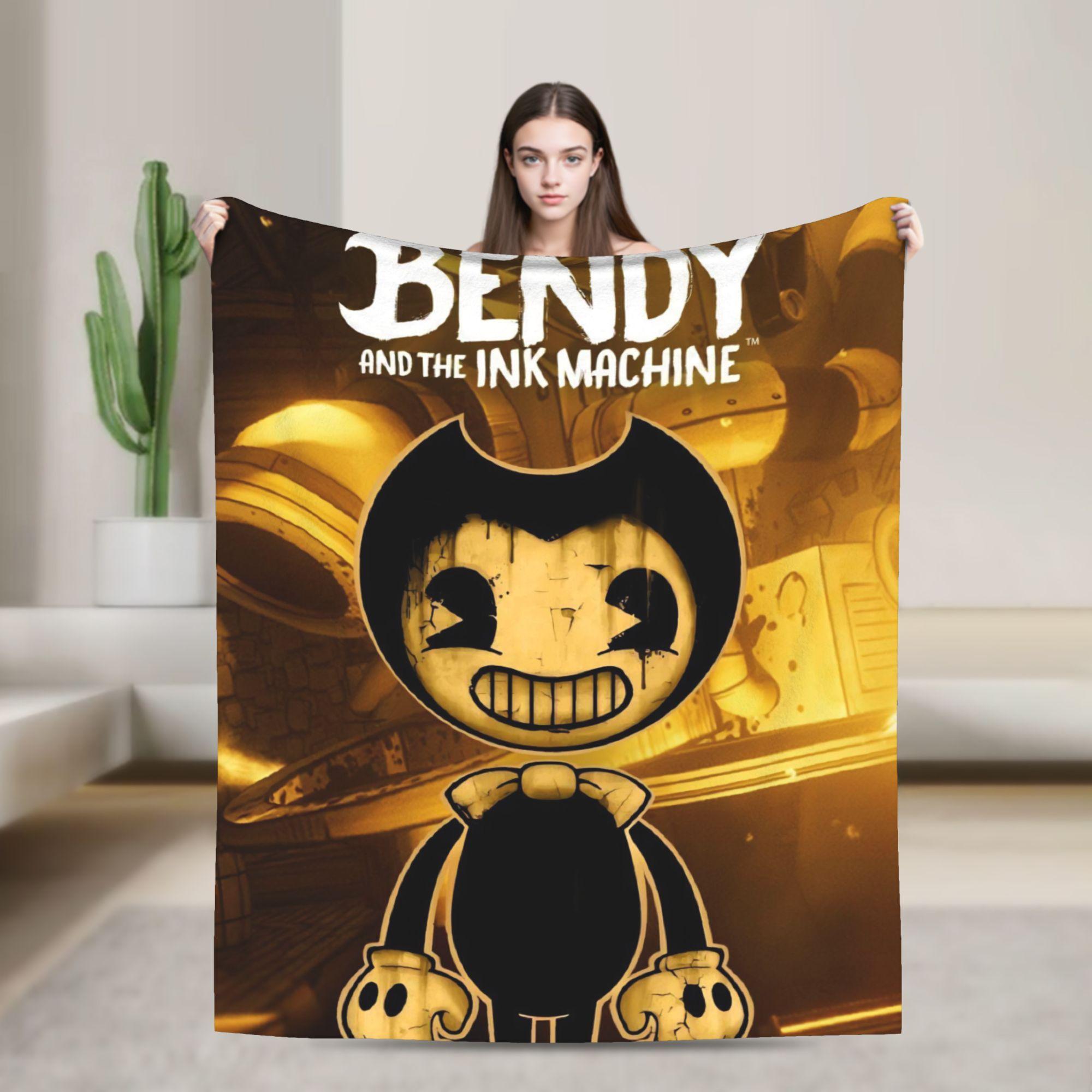 

Bendys Horror Game Inked Machines Fashion Blanket Puzzle Fuzzy Funny Warm Throw Fashion Blanket for Home Spring Autumn Couch 75x90cm