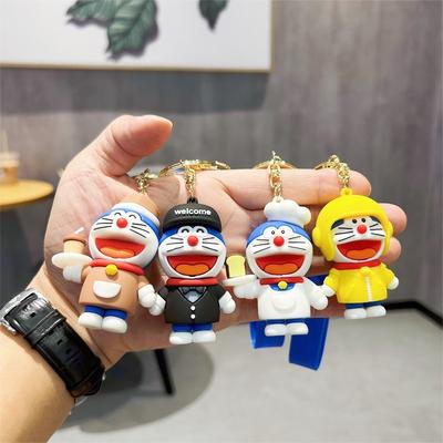 Lindo colgante de muñeca Doraemon llavero personaje de dibujos animados gato Doraemon llavero colgante para coche hombres y mujeres llavero colgante para bolso